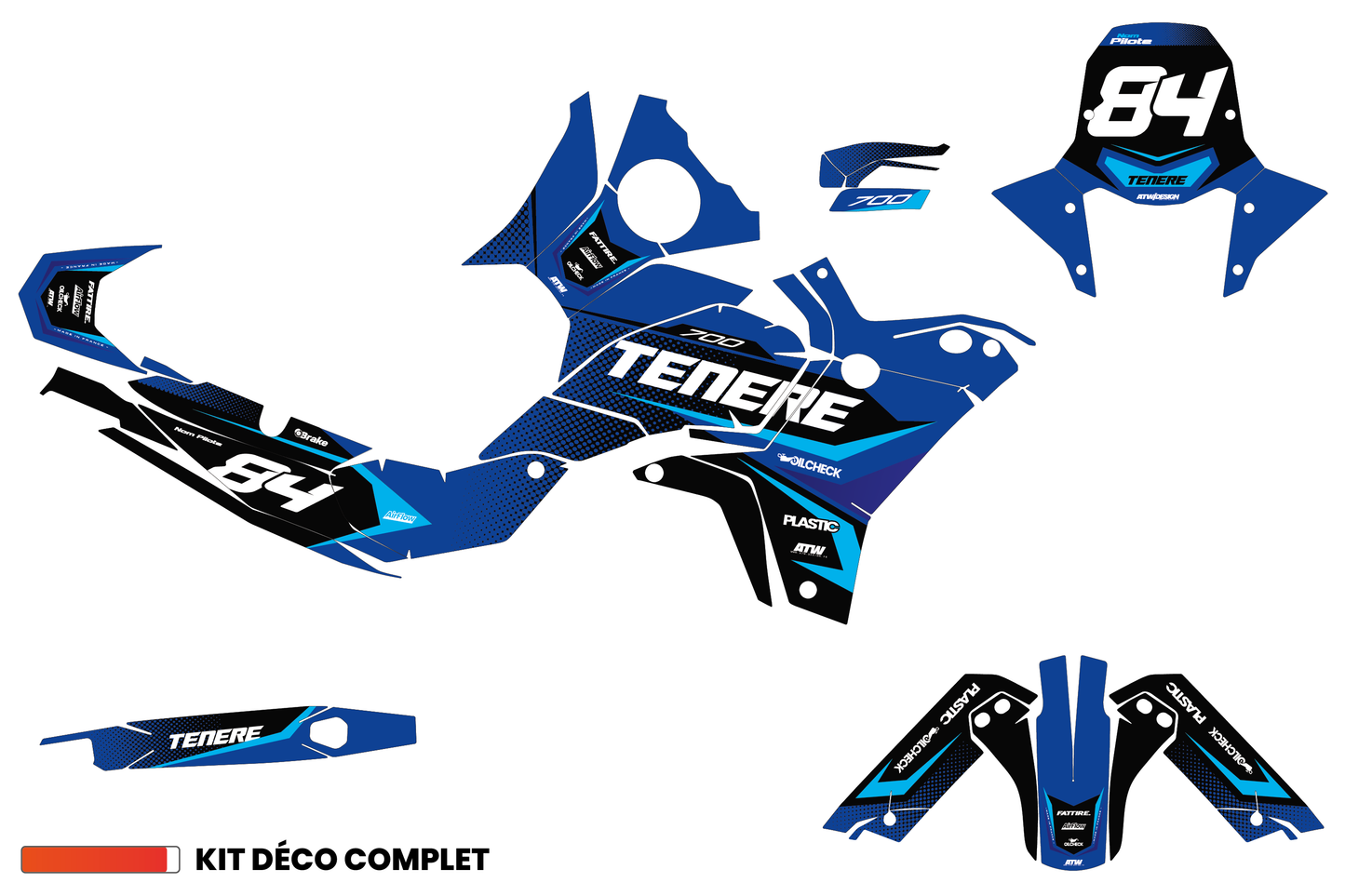 Kit déco Yamaha Tenere 700 - YMTR002 Bleu
