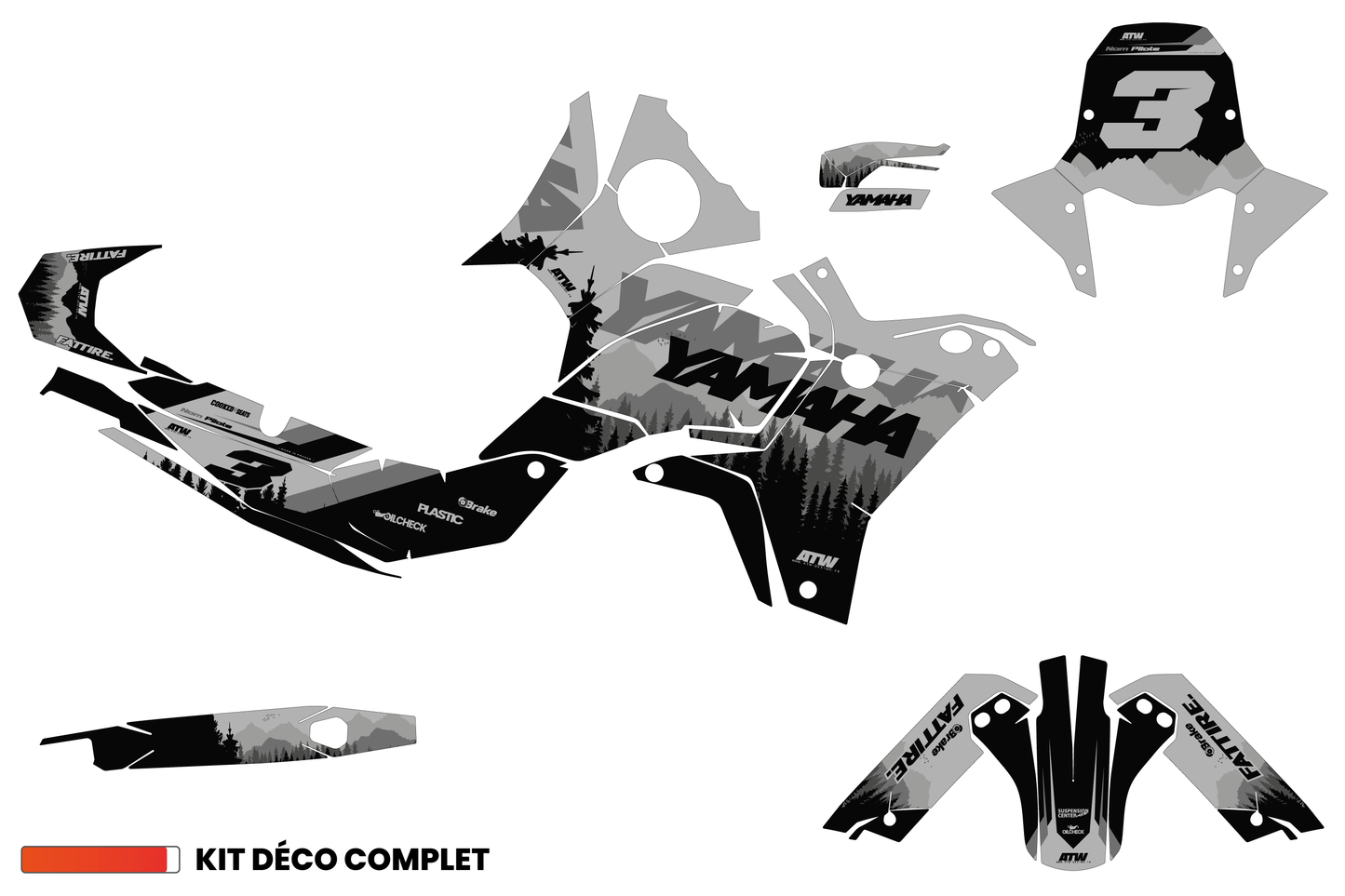 Kit déco Yamaha Tenere 700 - YMTR004 Gris