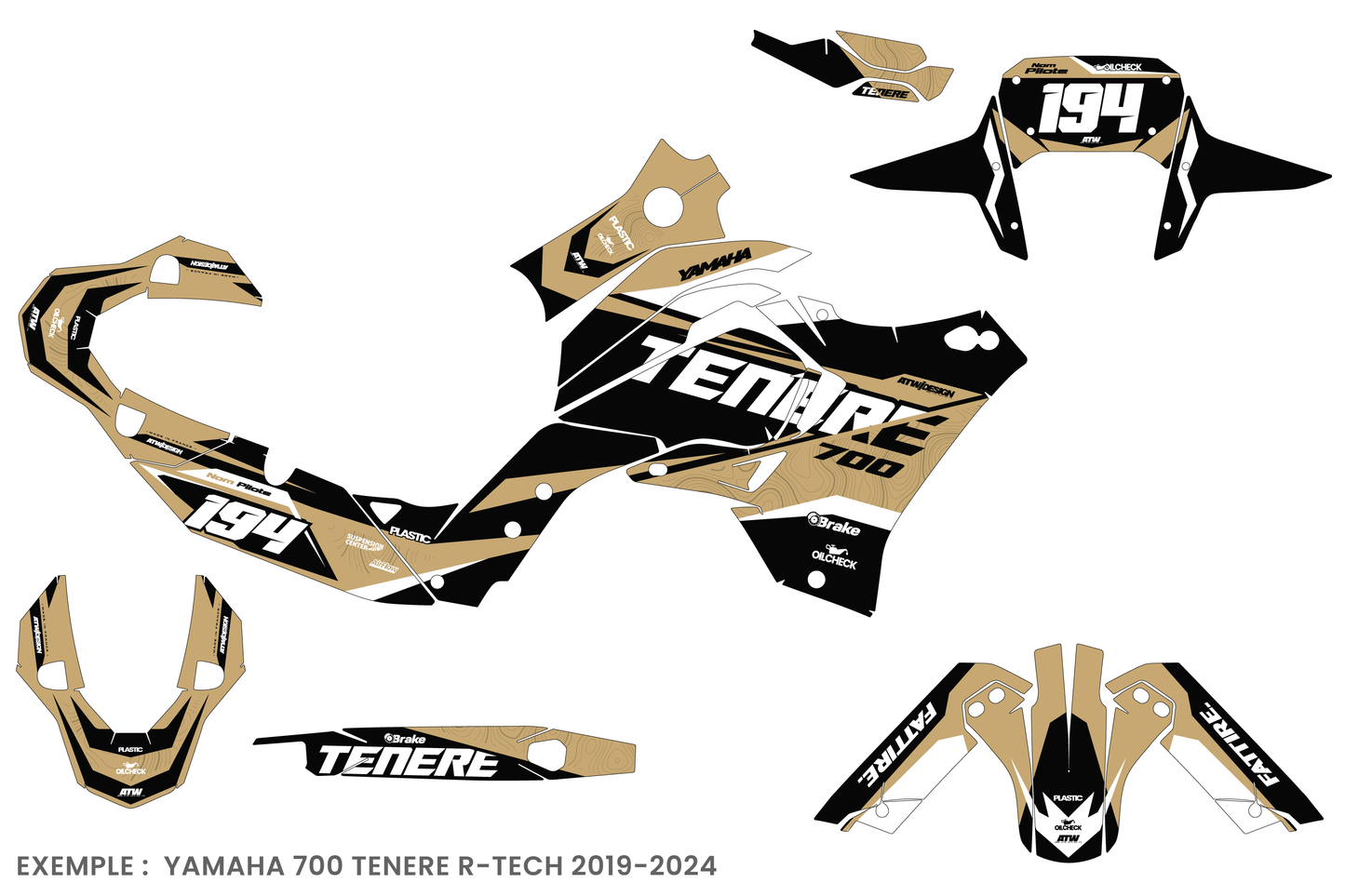 Kit déco Yamaha Tenere 700 - YMTR003 Beige