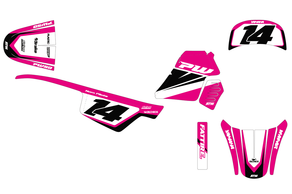 Kit déco Yamaha PW 50/PW 80 - YMPW004 Rose