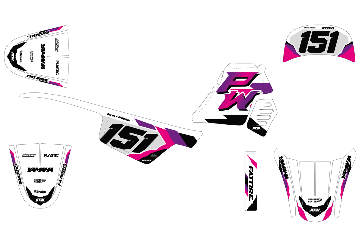 Kit déco Yamaha PW 50/PW 80 - YMPW007 Noir