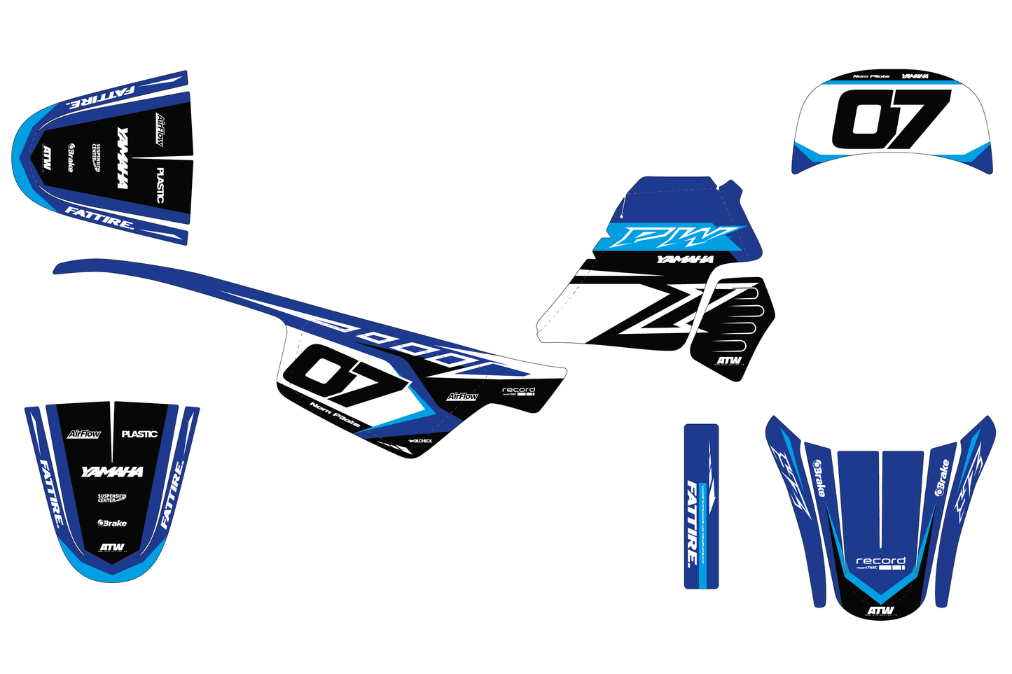 Kit déco Yamaha PW 50/PW 80 - YMPW008 Cyan