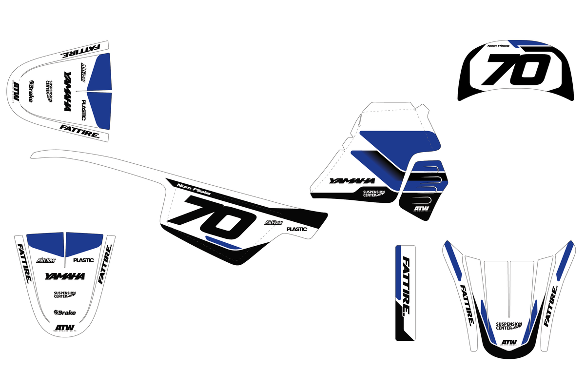 Kit déco Yamaha PW 50/PW 80 - YMPW010 Bleu