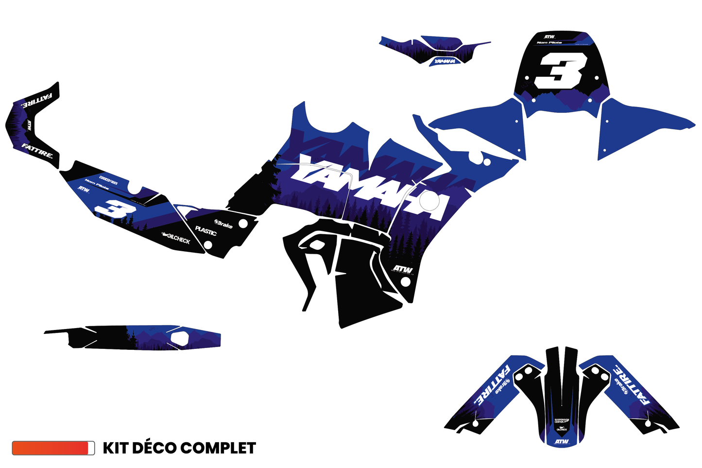 Kit déco Yamaha Tenere 700 World Raid - YMTW004 Bleu