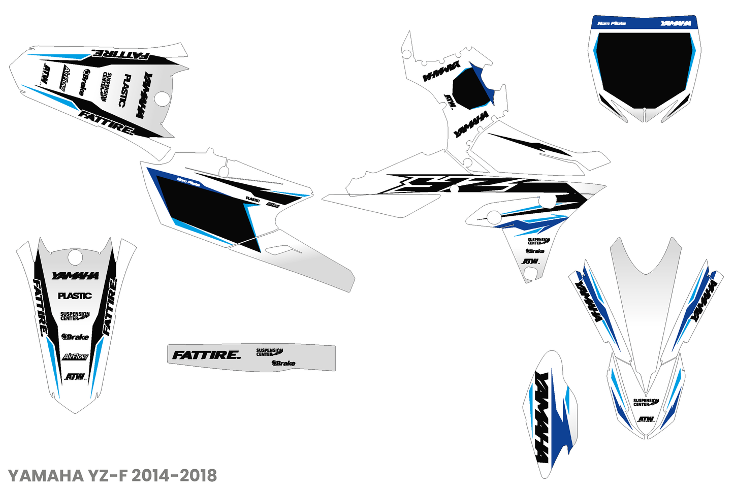 Kit déco Yamaha YZF/WRF - YMXMX009 Blanc