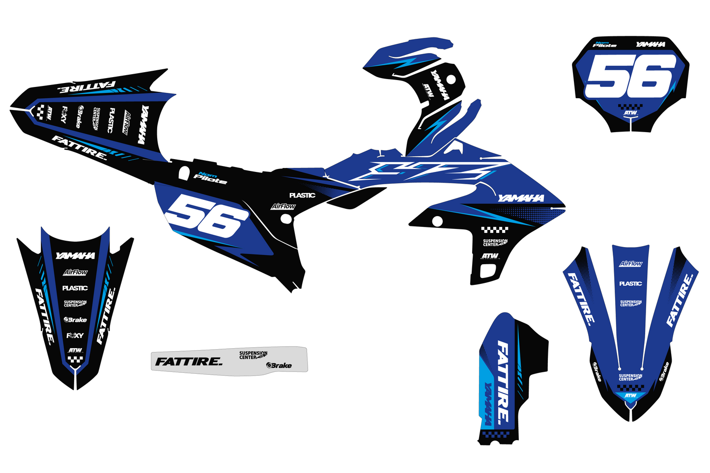 Kit déco Yamaha YZF/WRF - YMFMX001 Cyan