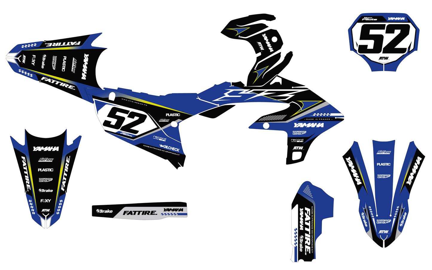Kit déco Yamaha YZF/WRF - YMXMX003 Bleu