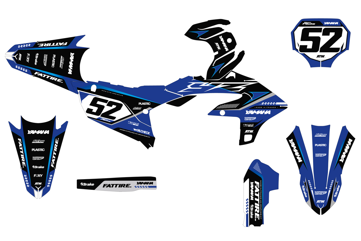Kit déco Yamaha YZF/WRF - YMFMX003 Cyan