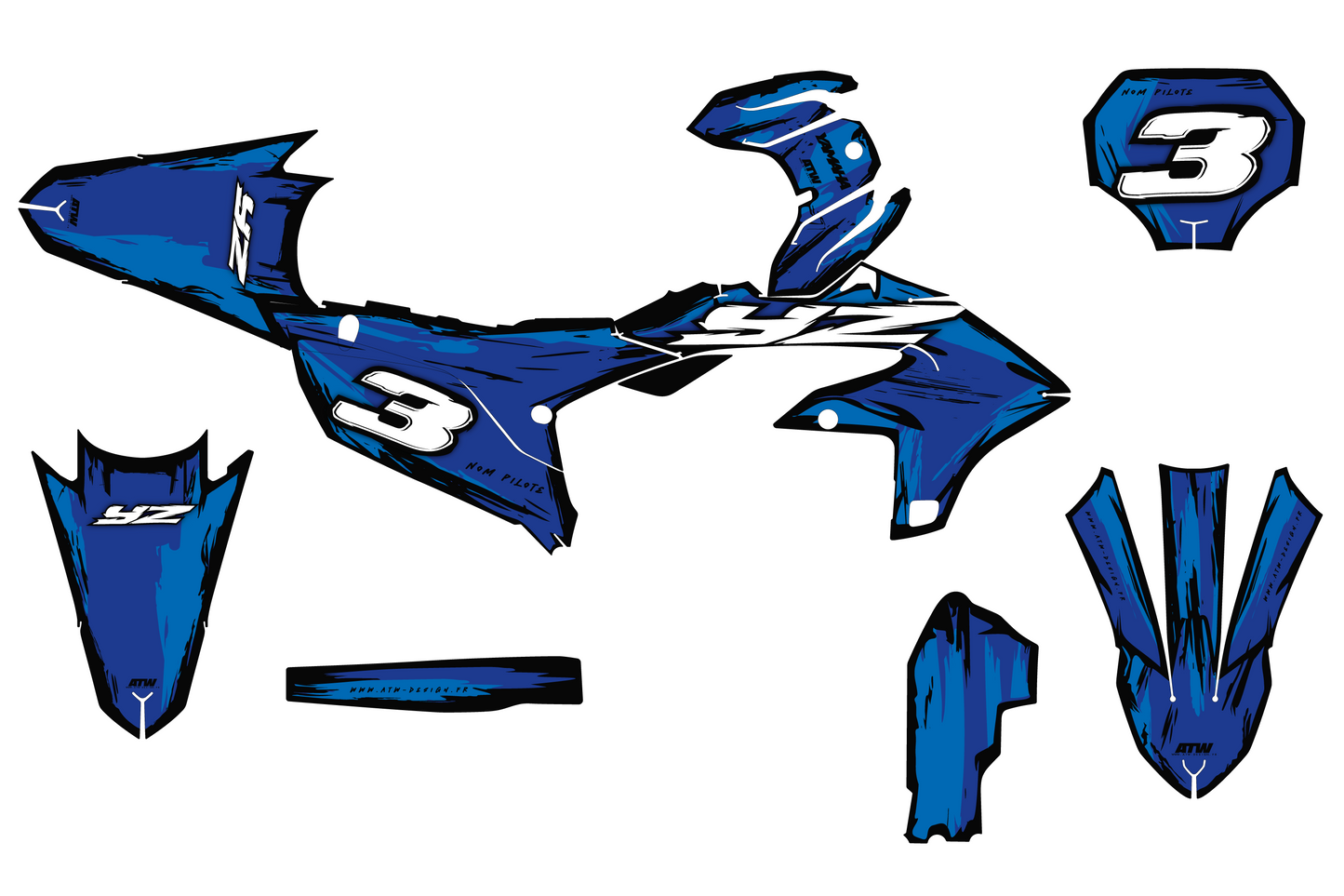 Kit déco Yamaha YZF/WRF - YMFMX004 Bleu