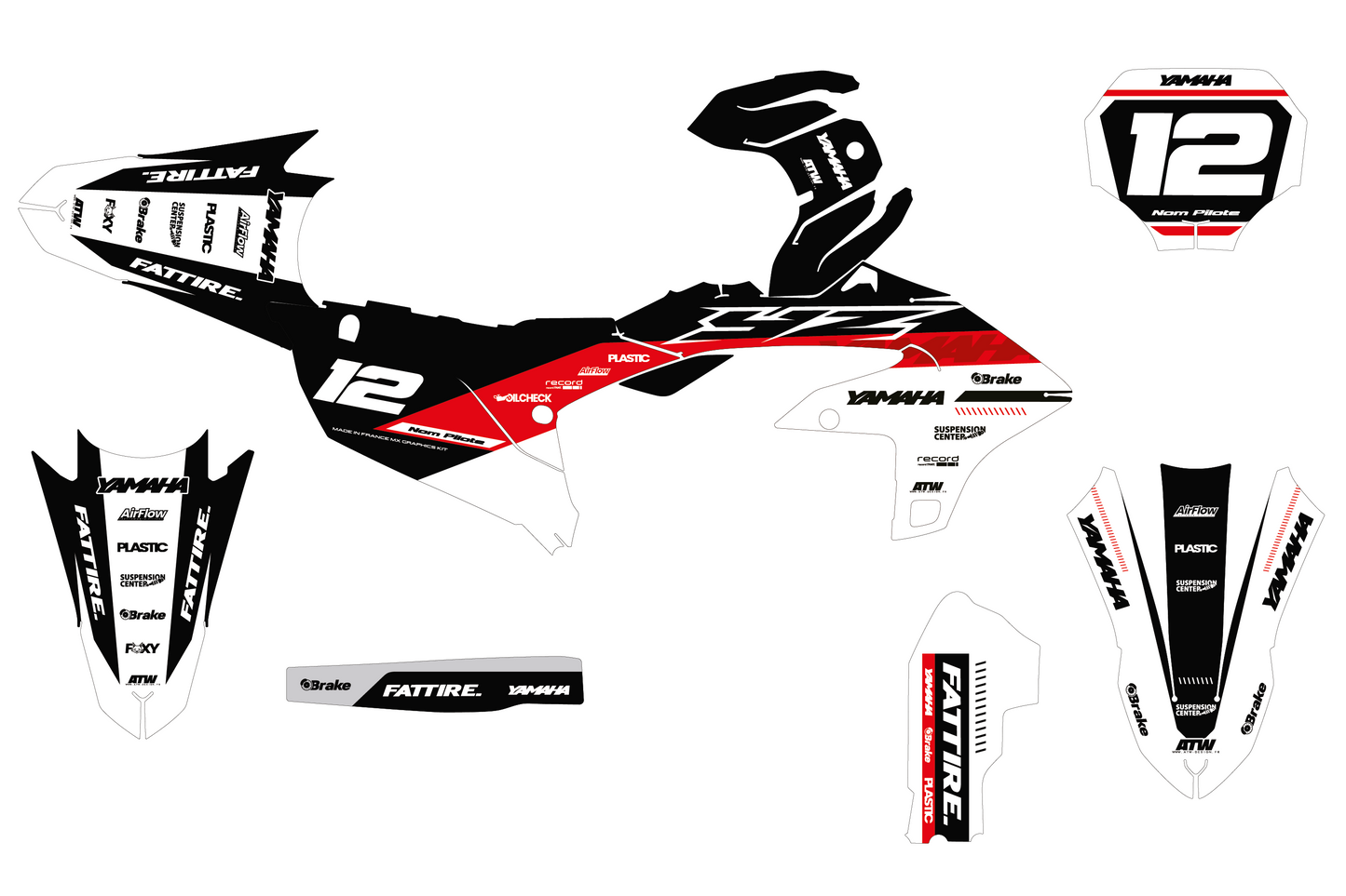 Kit déco Yamaha YZF/WRF - YMFMX005 Blanc