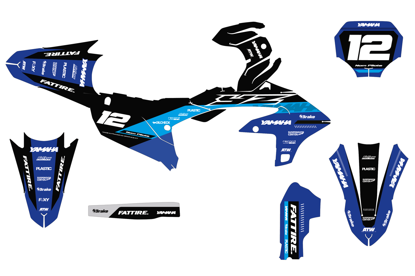 Kit déco Yamaha YZF/WRF - YMFMX005 Cyan