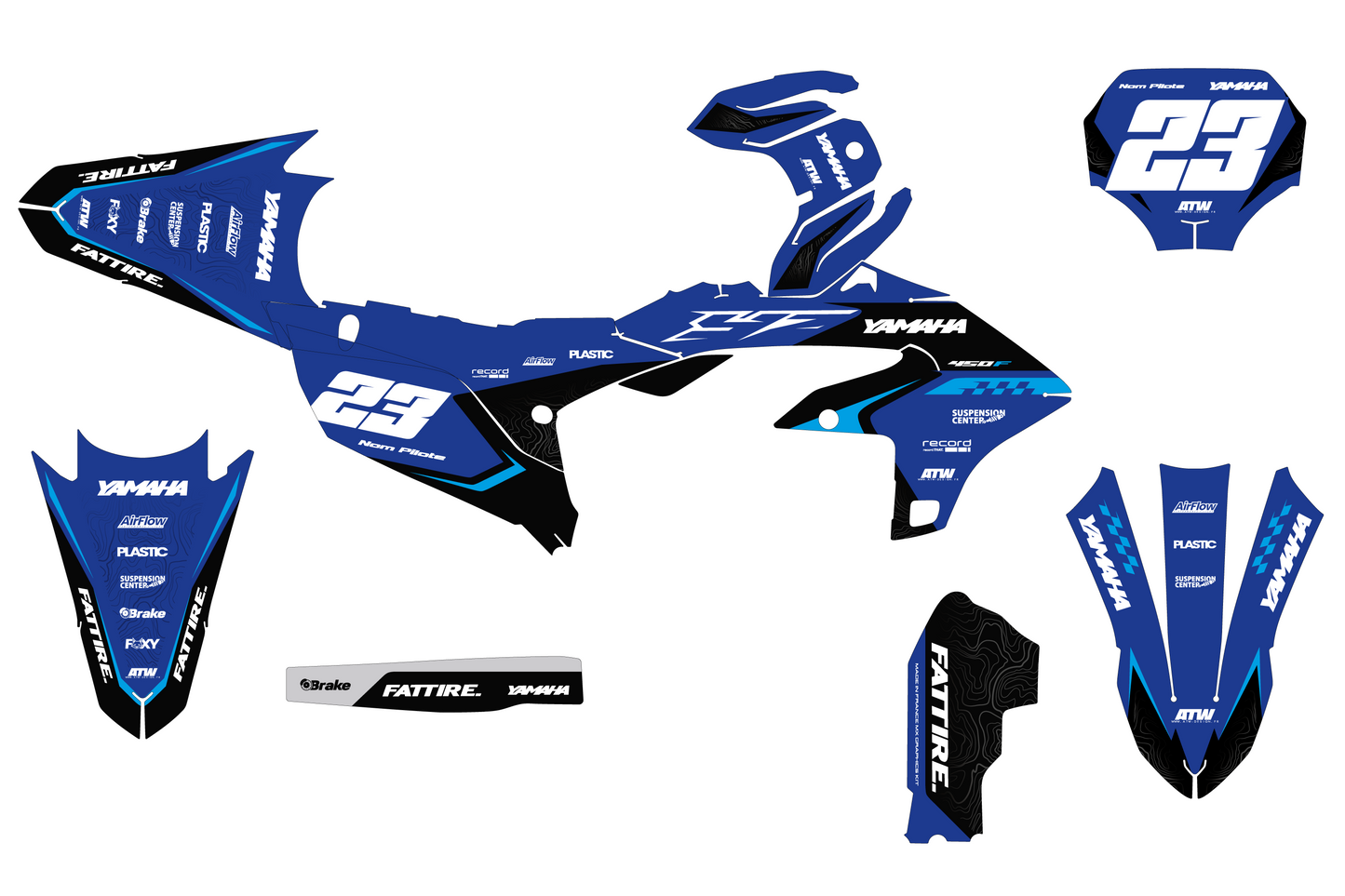 Kit déco Yamaha YZF/WRF - YMFMX006 Bleu