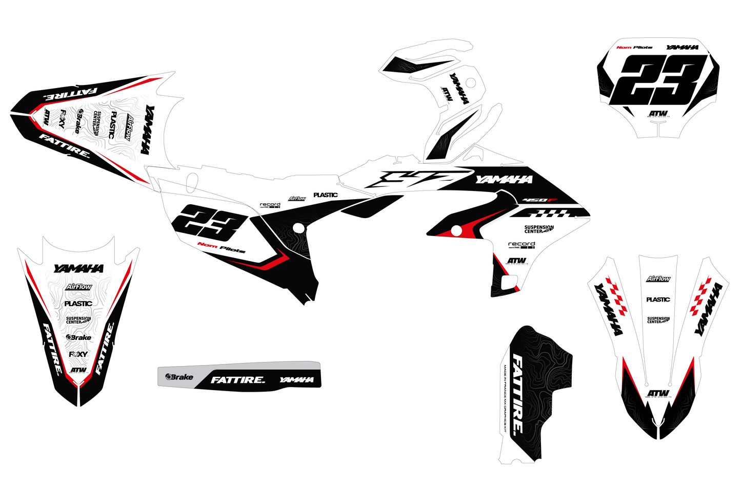 Kit déco Yamaha YZF/WRF - YMFMX006 Rouge
