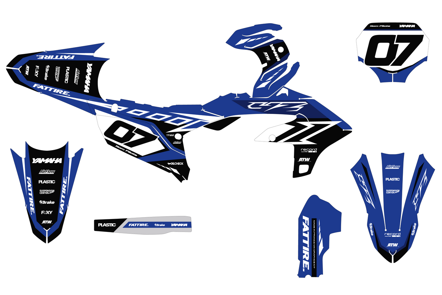 Kit déco Yamaha YZF/WRF - YMFMX008 Bleu