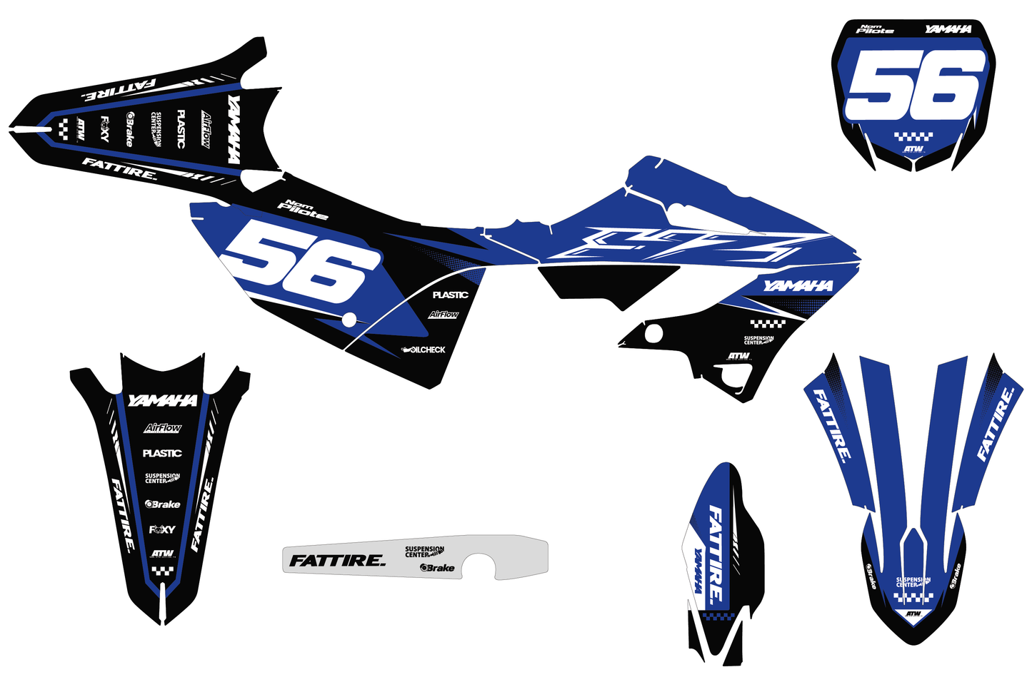 Kit déco Yamaha YZ - YMZMX001 Bleu