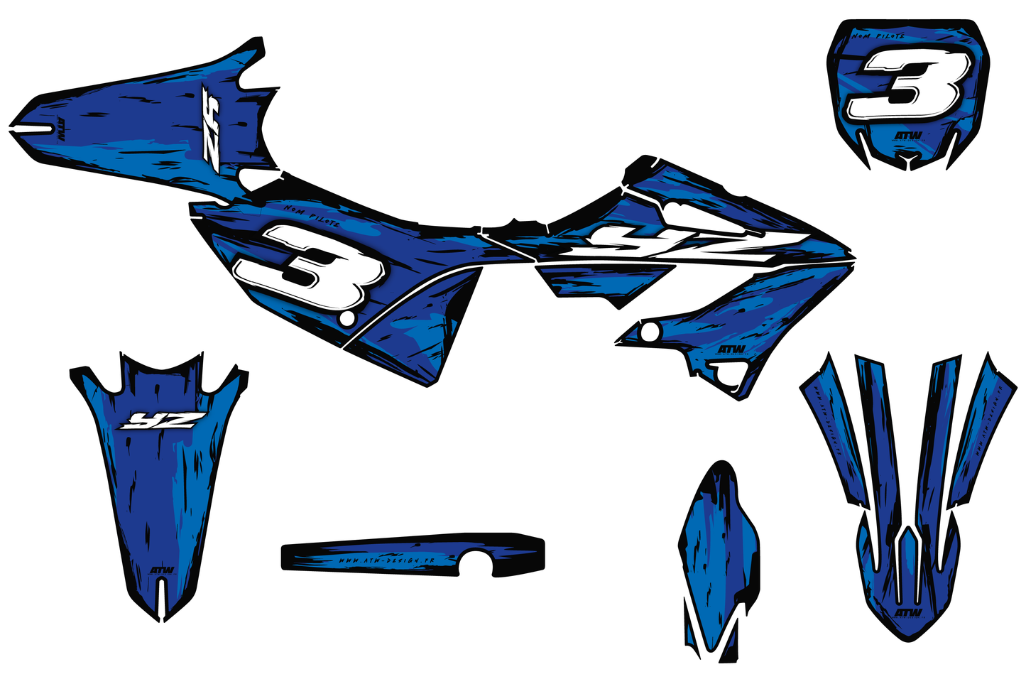 Kit déco Yamaha YZ - YMZMX004 Bleu