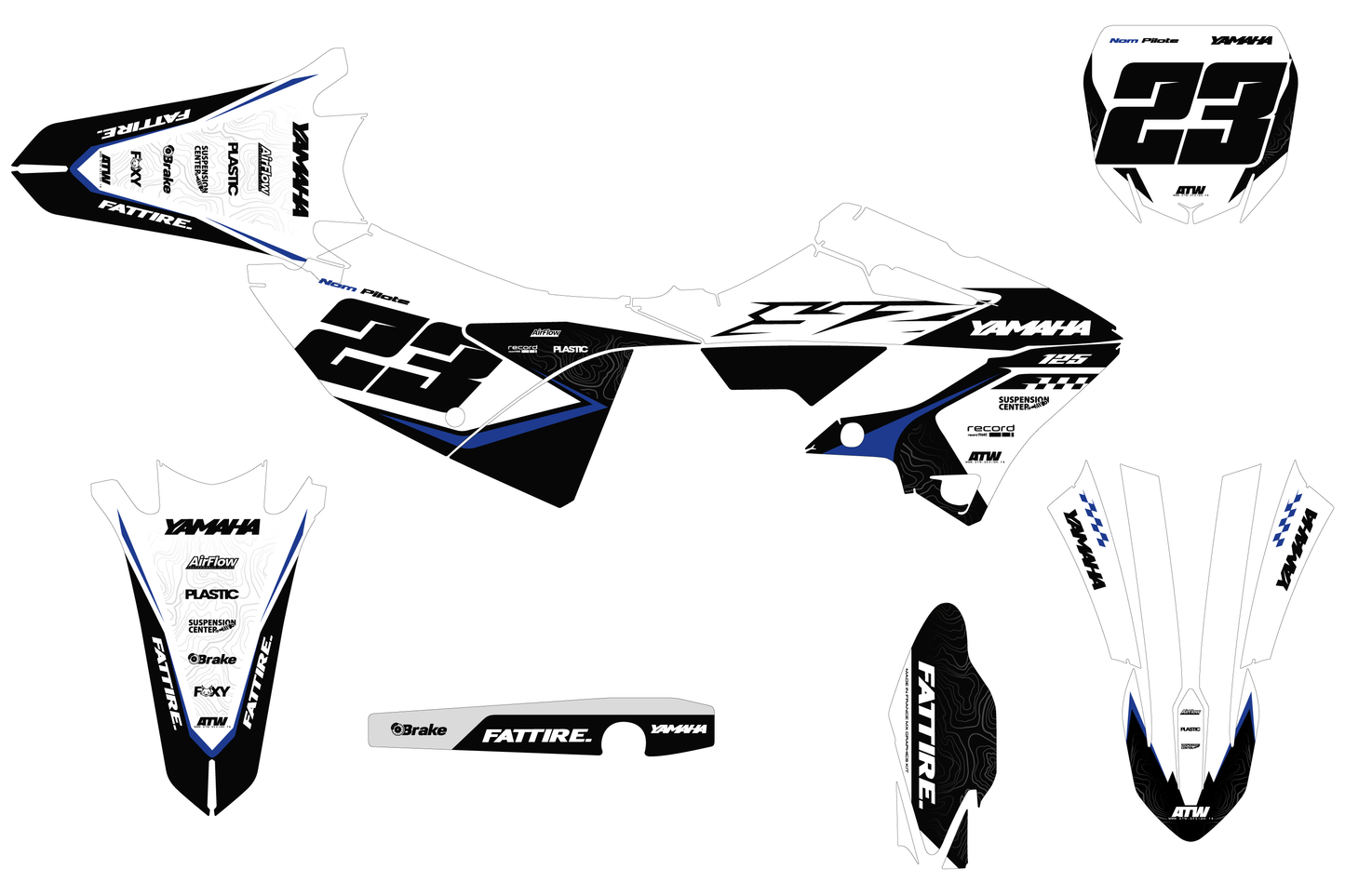 Kit déco Yamaha YZ - YMZMX006 Blanc