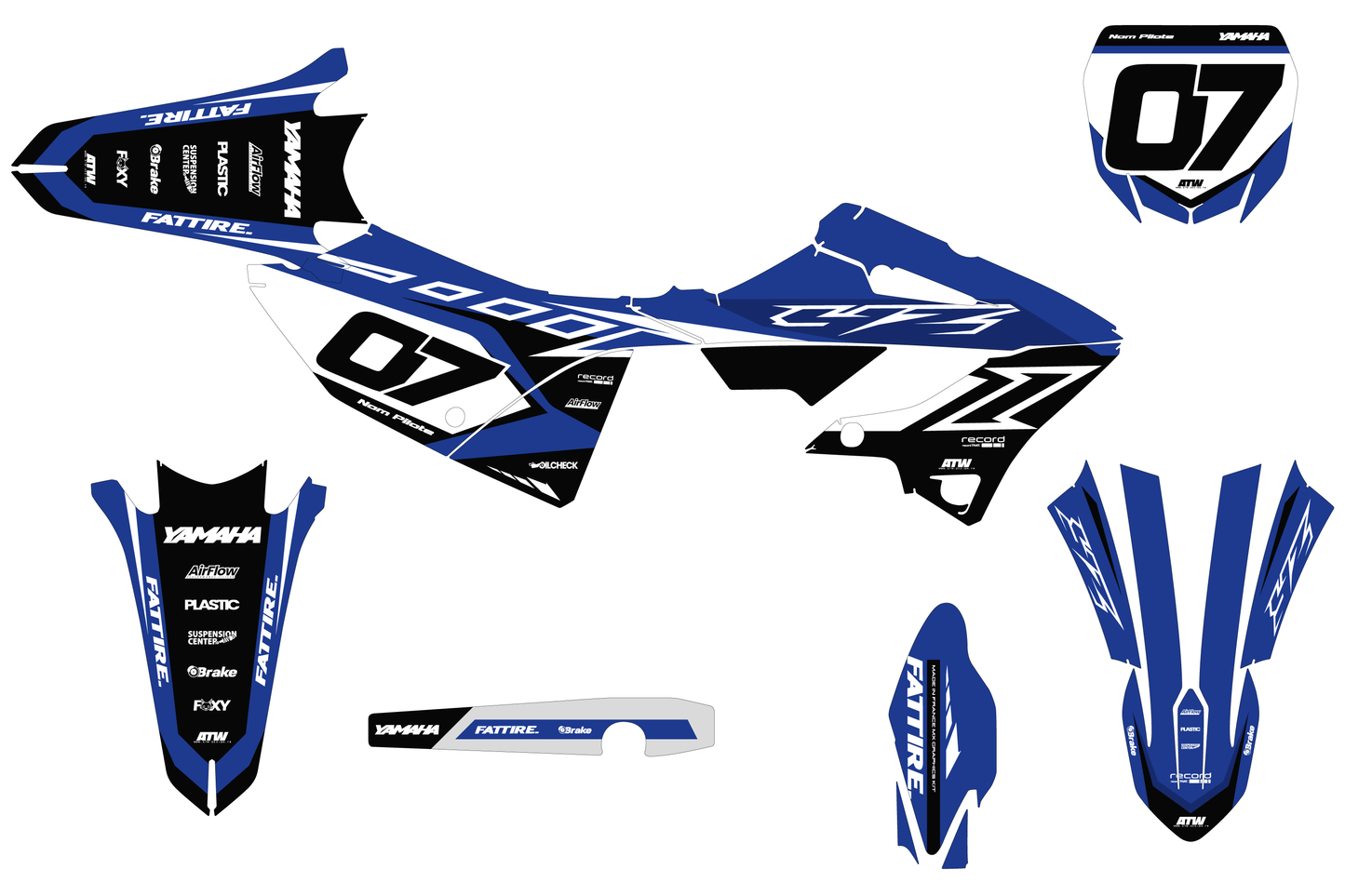Kit déco Yamaha YZ - YMZMX008 Bleu