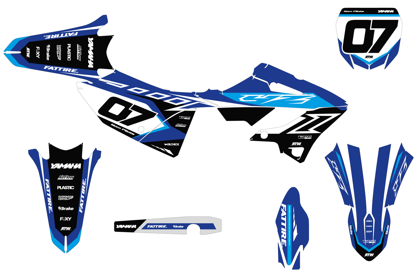 Kit déco Yamaha YZ - YMZMX008 Cyan