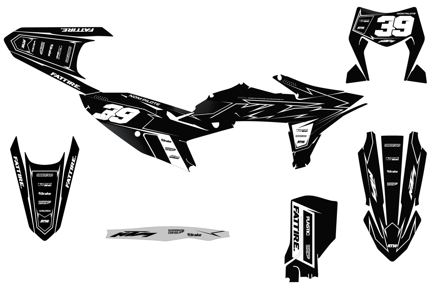 Kit déco KTM SX/SXF/EXC/EXCF - KKTSE001 Blanc