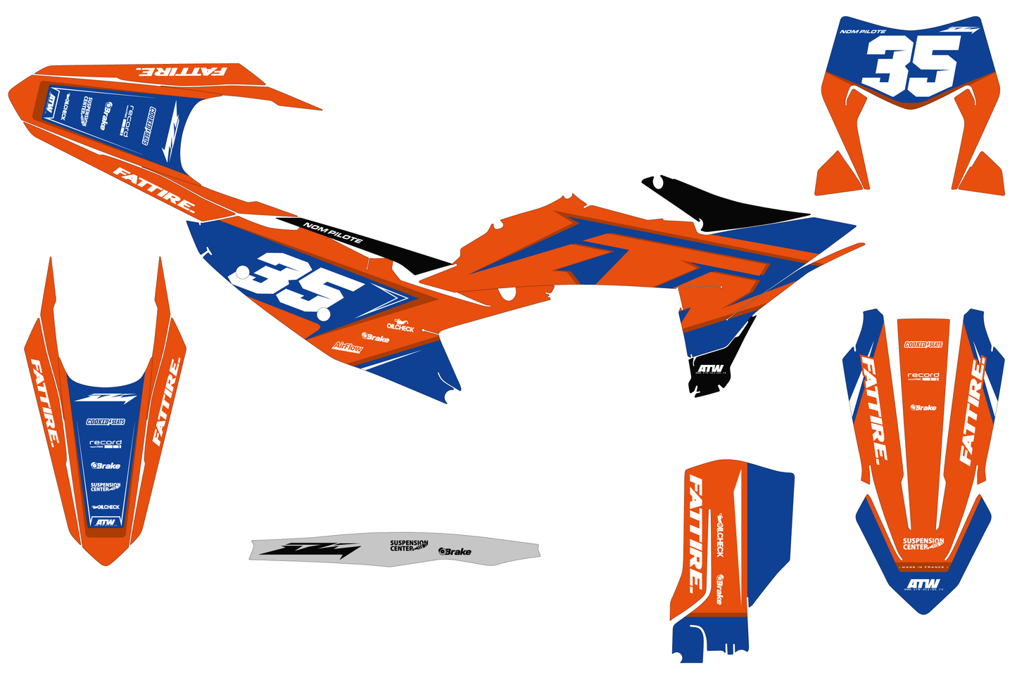 Kit déco KTM SX/SXF/EXC/EXCF - KKTSE007 Bleu
