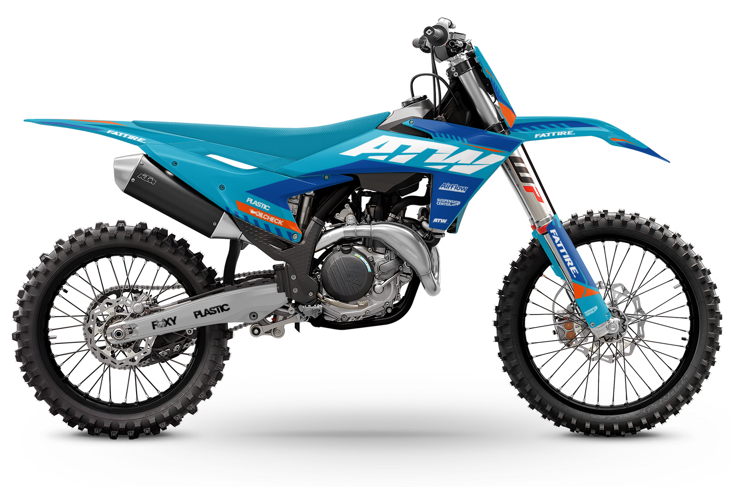Kit déco Motocross "FILL" Pour KTM EXC-EXCF Cyan