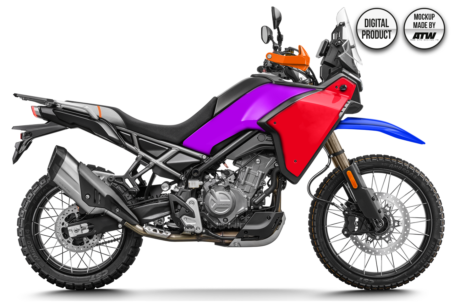 CF MOTO 450 MT 2024-2025 Mockup – PSD & AI