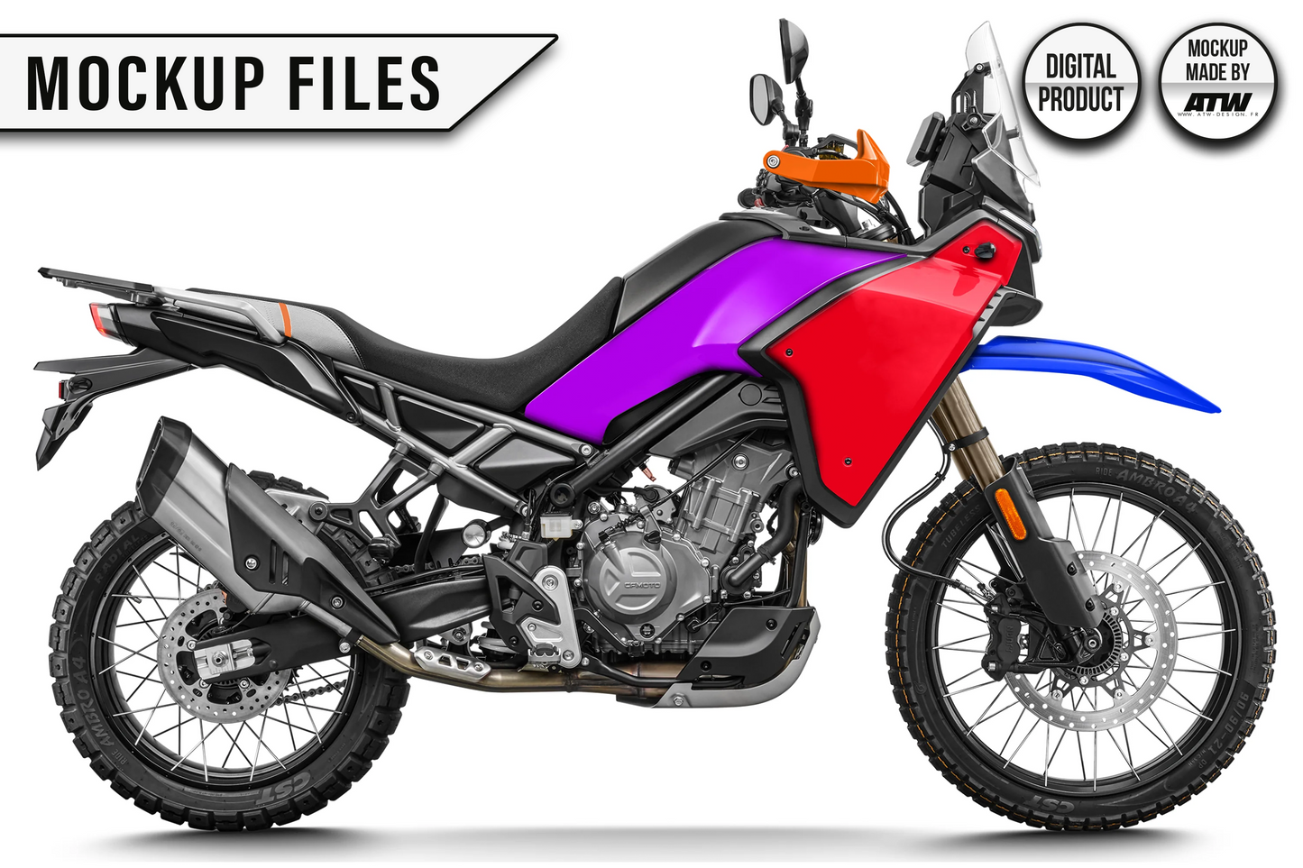 CF MOTO 450 MT 2024-2025 Mockup – PSD & AI