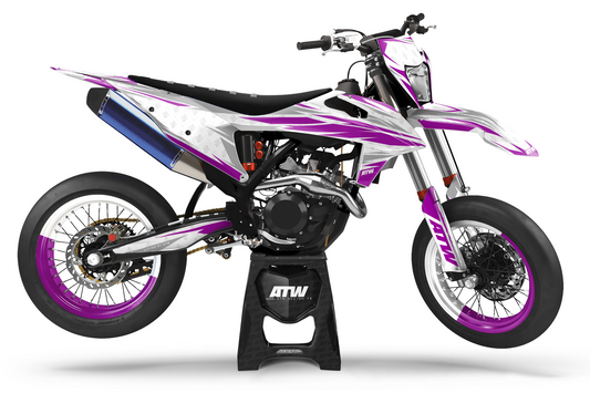 Kit déco Supermotard “Royal-White” pour Tout Modèles - ATW DESIGN