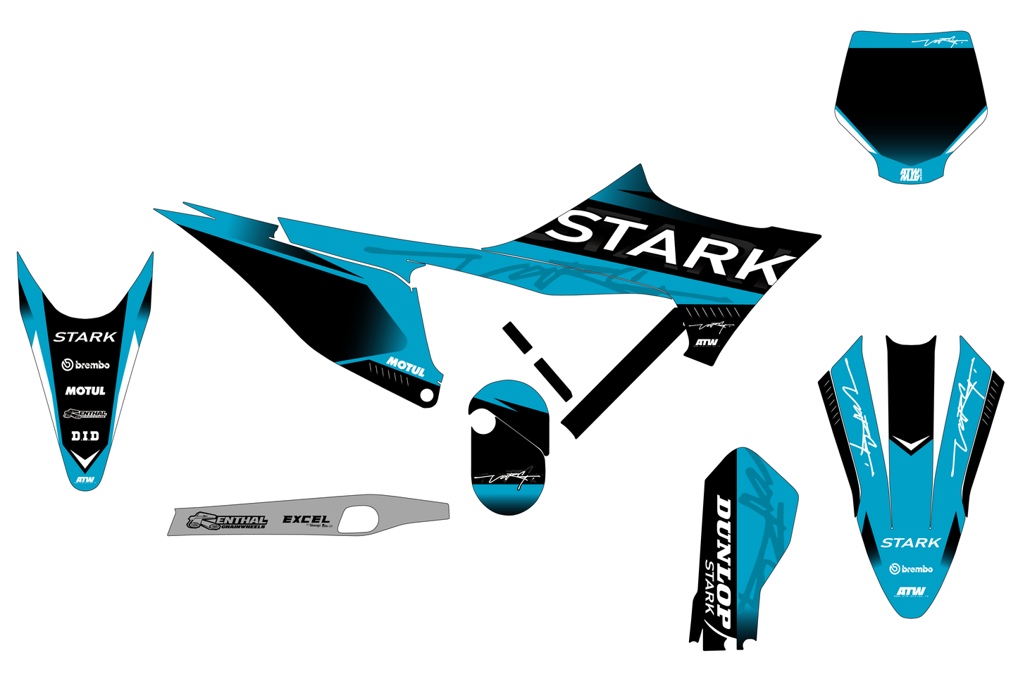 Kit déco motocross “Simple” Stark Future VARG Cyan