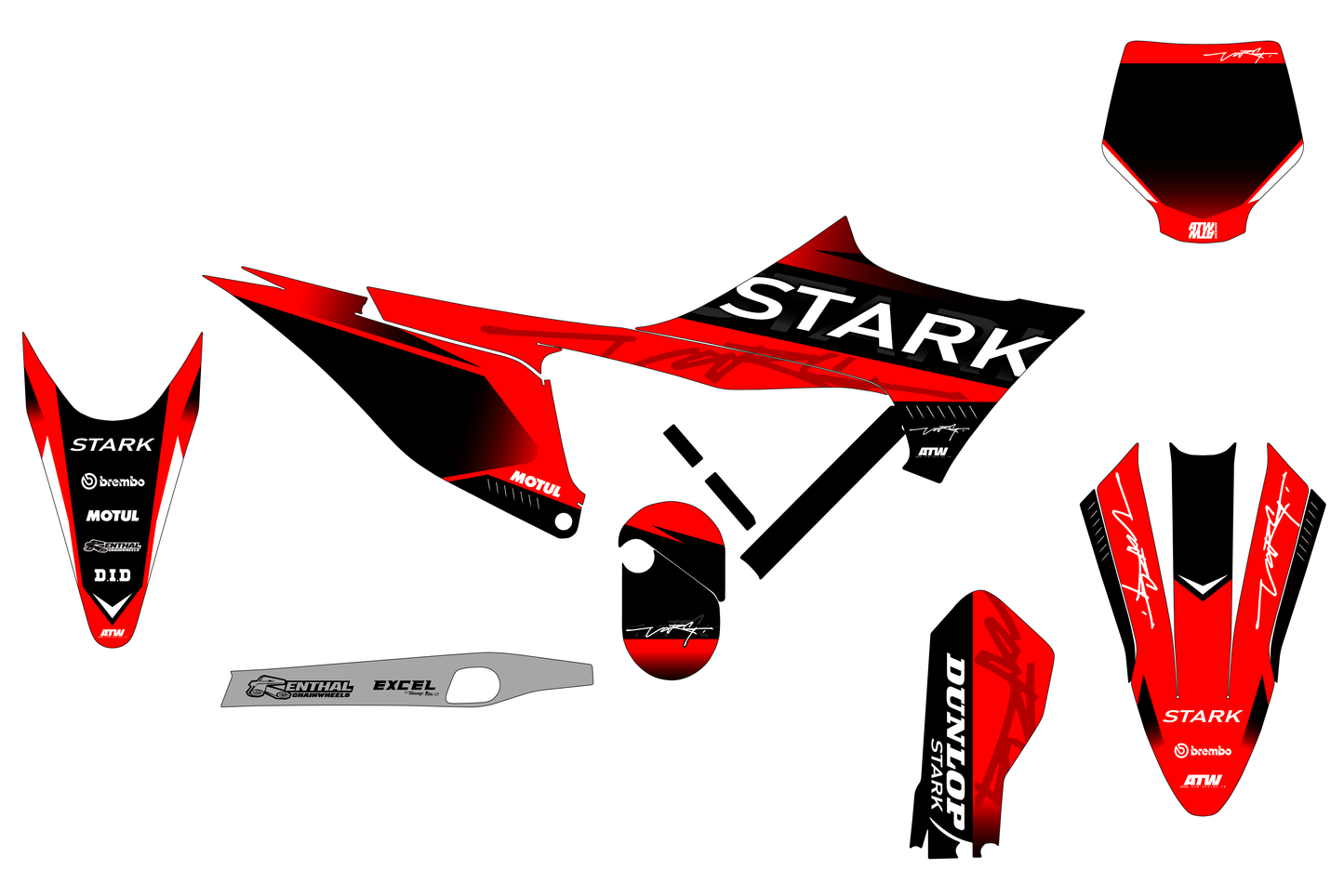 Kit déco motocross “Simple” Stark Future VARG Rouge