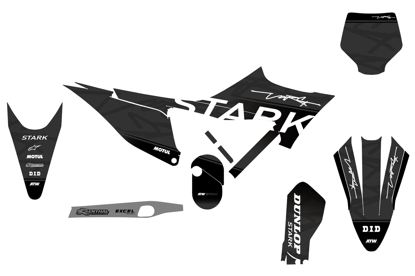 Kit déco motocross “Signature” Stark Future VARG Gris - ATW DESIGN