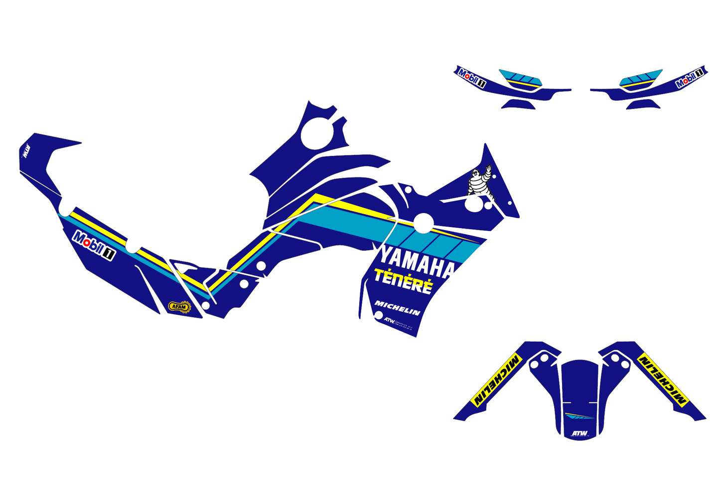 Kit déco Moto “Vintage” Yamaha 700 Tenere Bleu