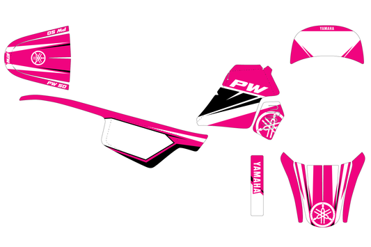 Kit déco motocross “Race” Yamaha PW 50 Rose - ATW DESIGN