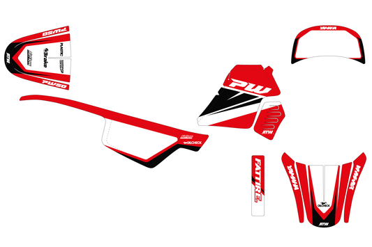 Kit déco motocross “Race” Yamaha PW 50 Rouge - ATW DESIGN
