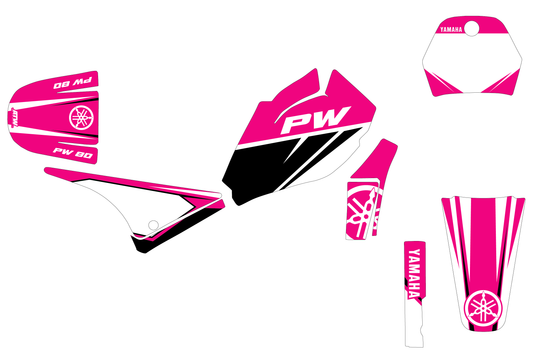 Kit déco motocross “Race” Yamaha PW 80 Rose - ATW DESIGN