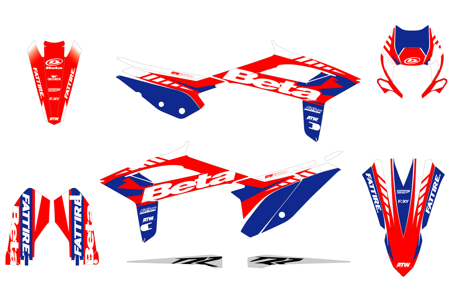 KIT DÉCO MOTOCROSS “RACER” POUR BETA X-TRAINER ROUGE