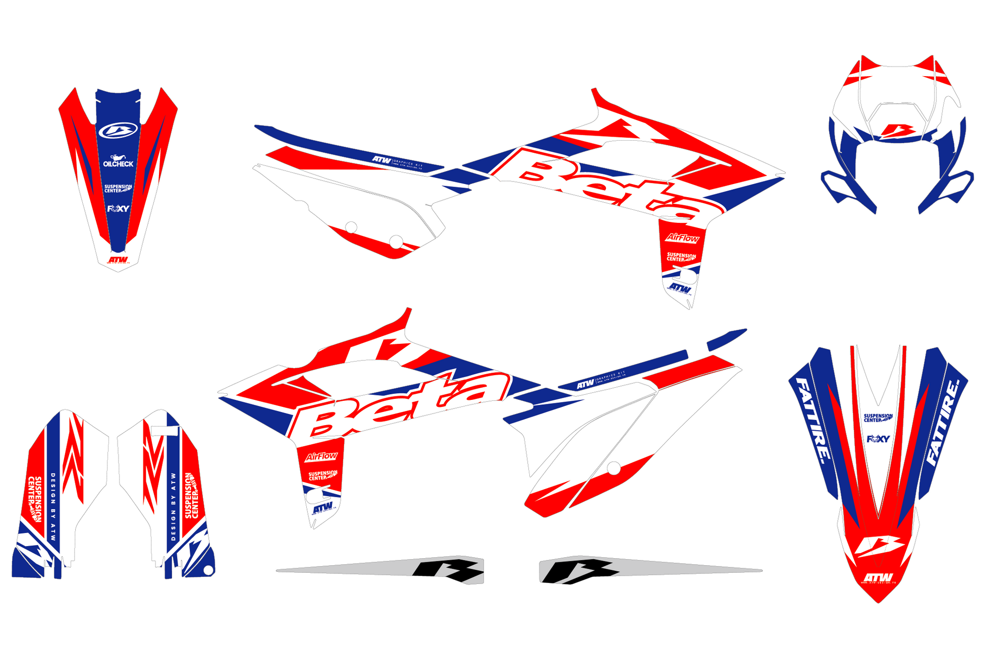 KIT DÉCO MOTOCROSS “STAND” POUR BETA RR-RX BLANC - ATW DESIGN