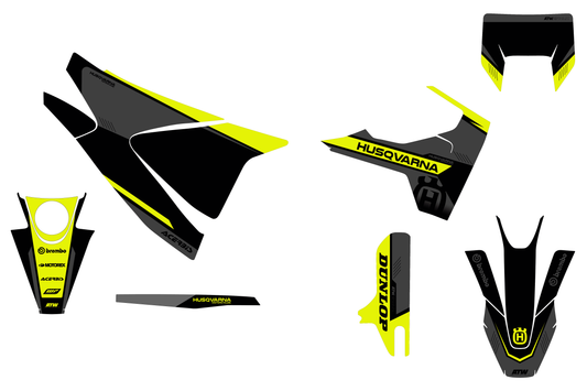 Kit déco motocross “Block” Husqvarna 701 Noir