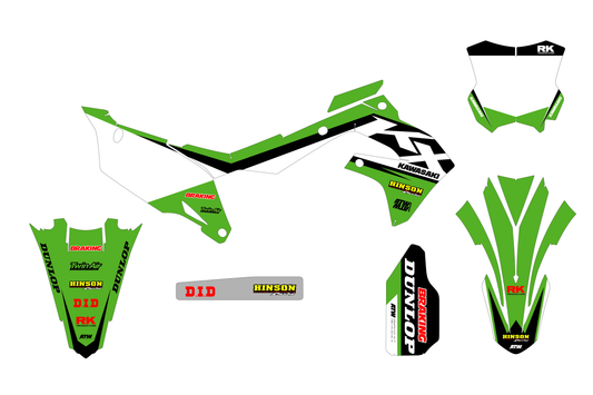 Kit déco motocross “Factory” Kawasaki Vert