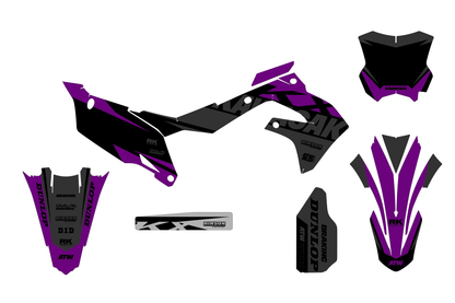Kit déco motocross “Large” Kawasaki Violet