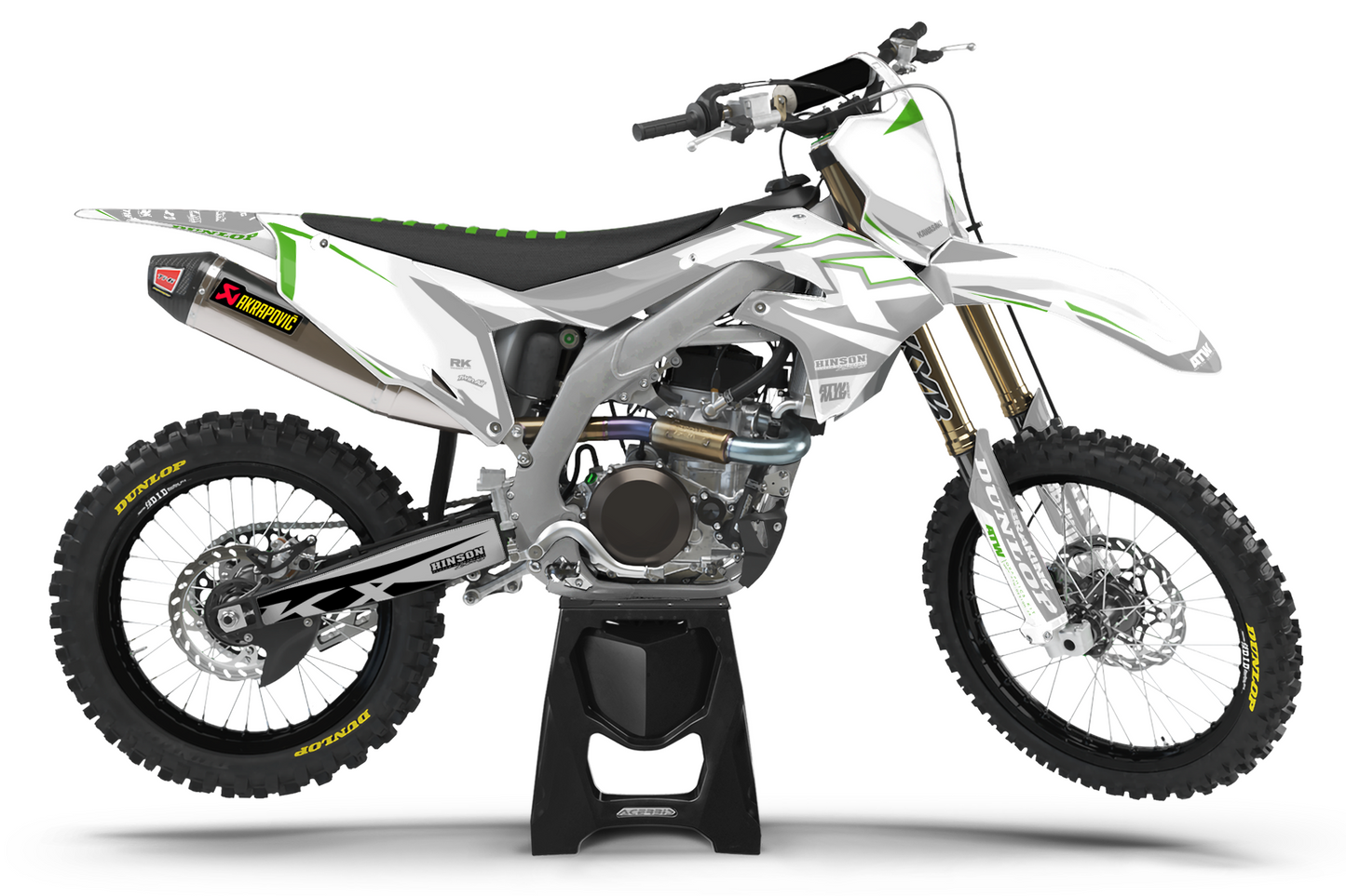 Kit déco motocross “Racer” Kawasaki Blanc