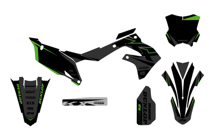 Kit déco motocross “Racer” Kawasaki Noir