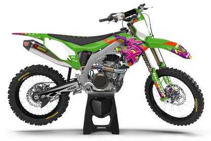 Kit déco motocross “Retro” Kawasaki Vert