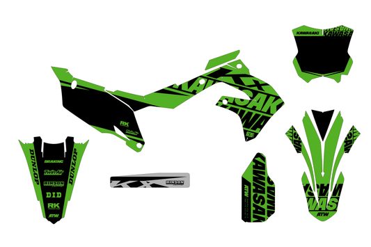 Kit déco motocross “Title” Kawasaki Vert