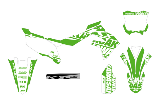 Kit déco motocross “Title” Kawasaki Blanc