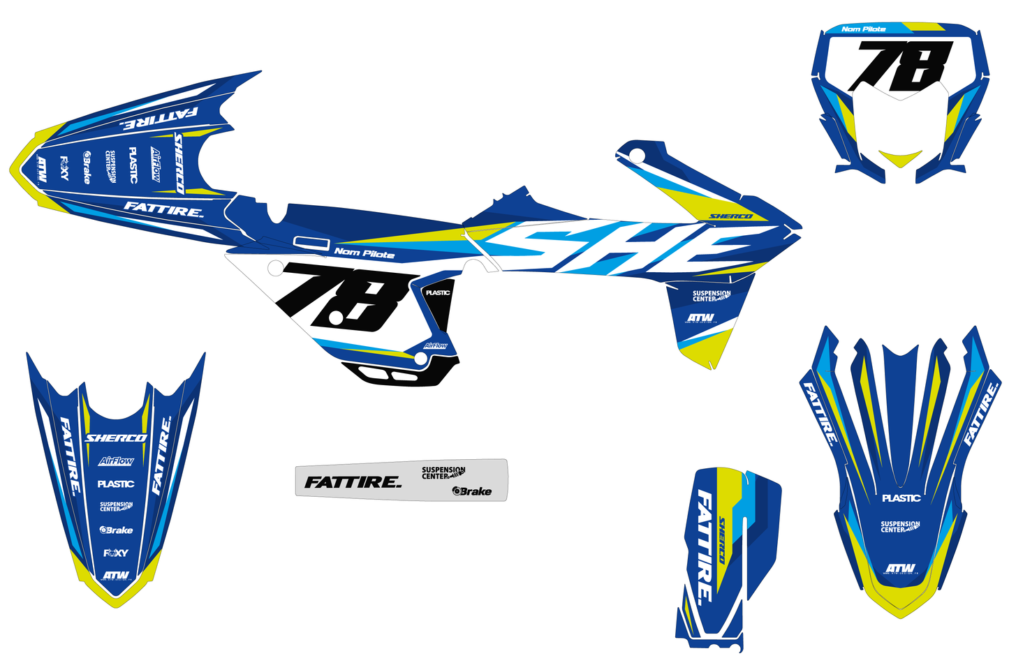Kit déco Sherco SE/SM - SHMX005 Bleu