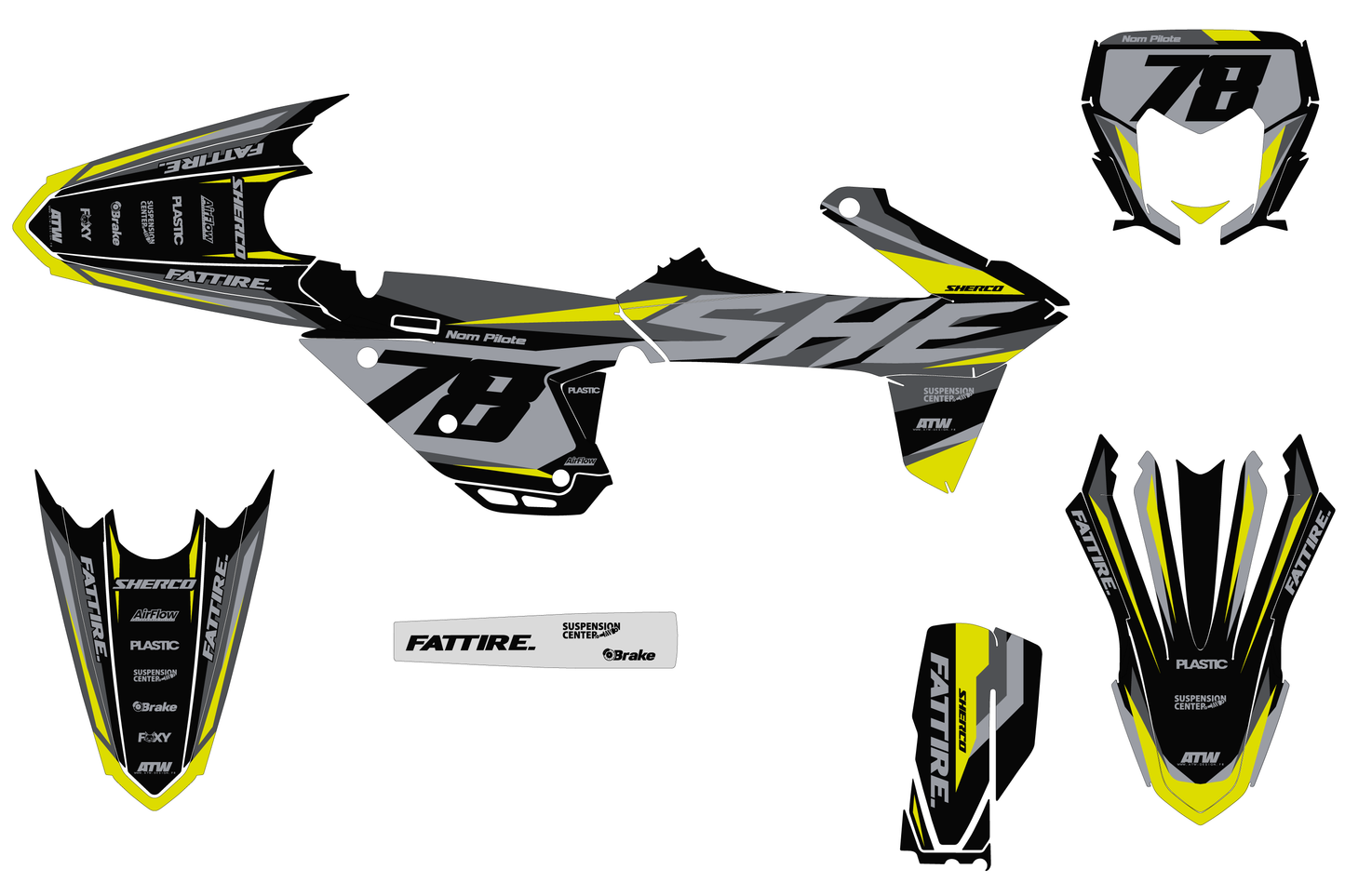 Kit déco Sherco SE/SM - SHMX005 Noir