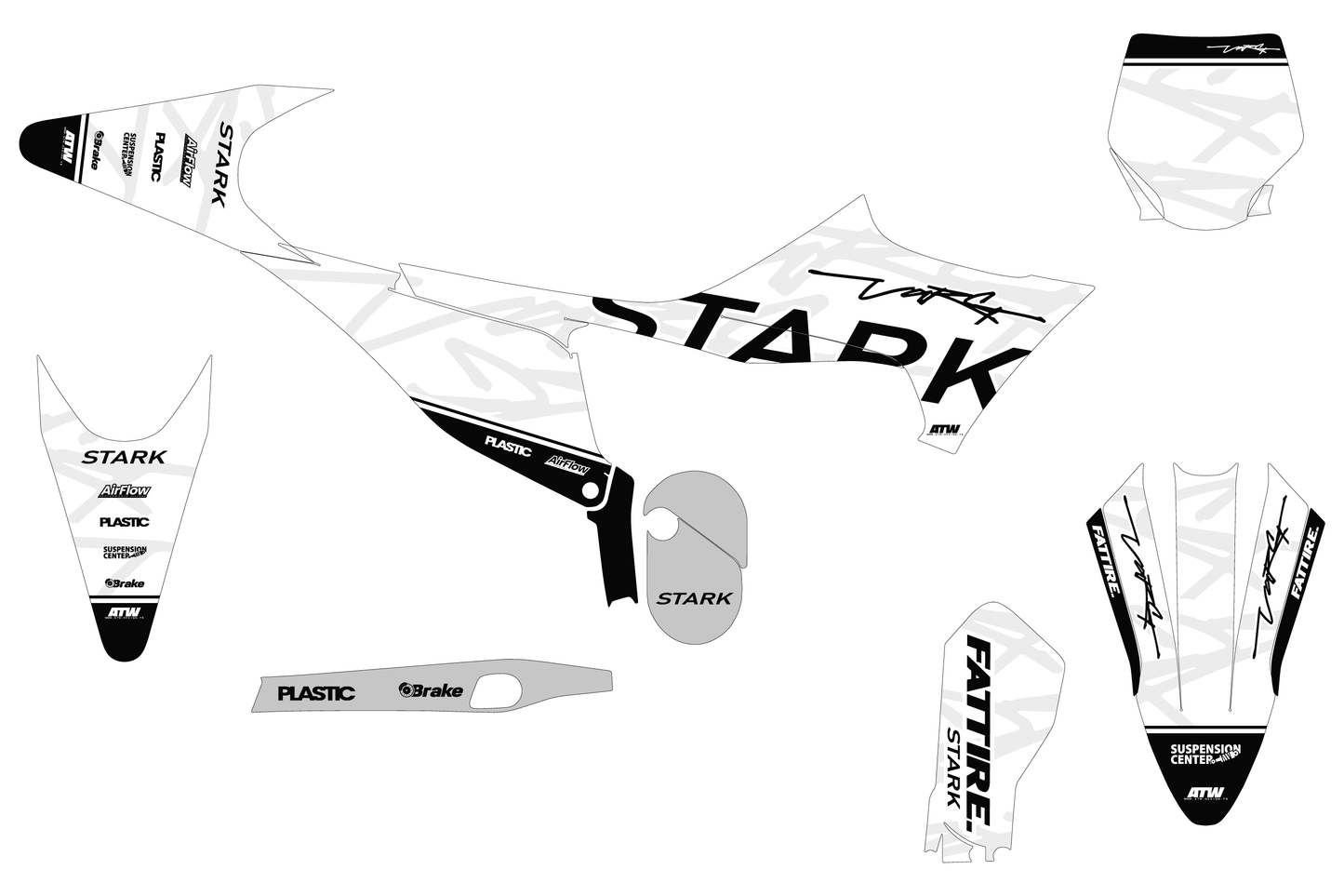 KTM 50 SX motocross graphics kit - Cutz Orange