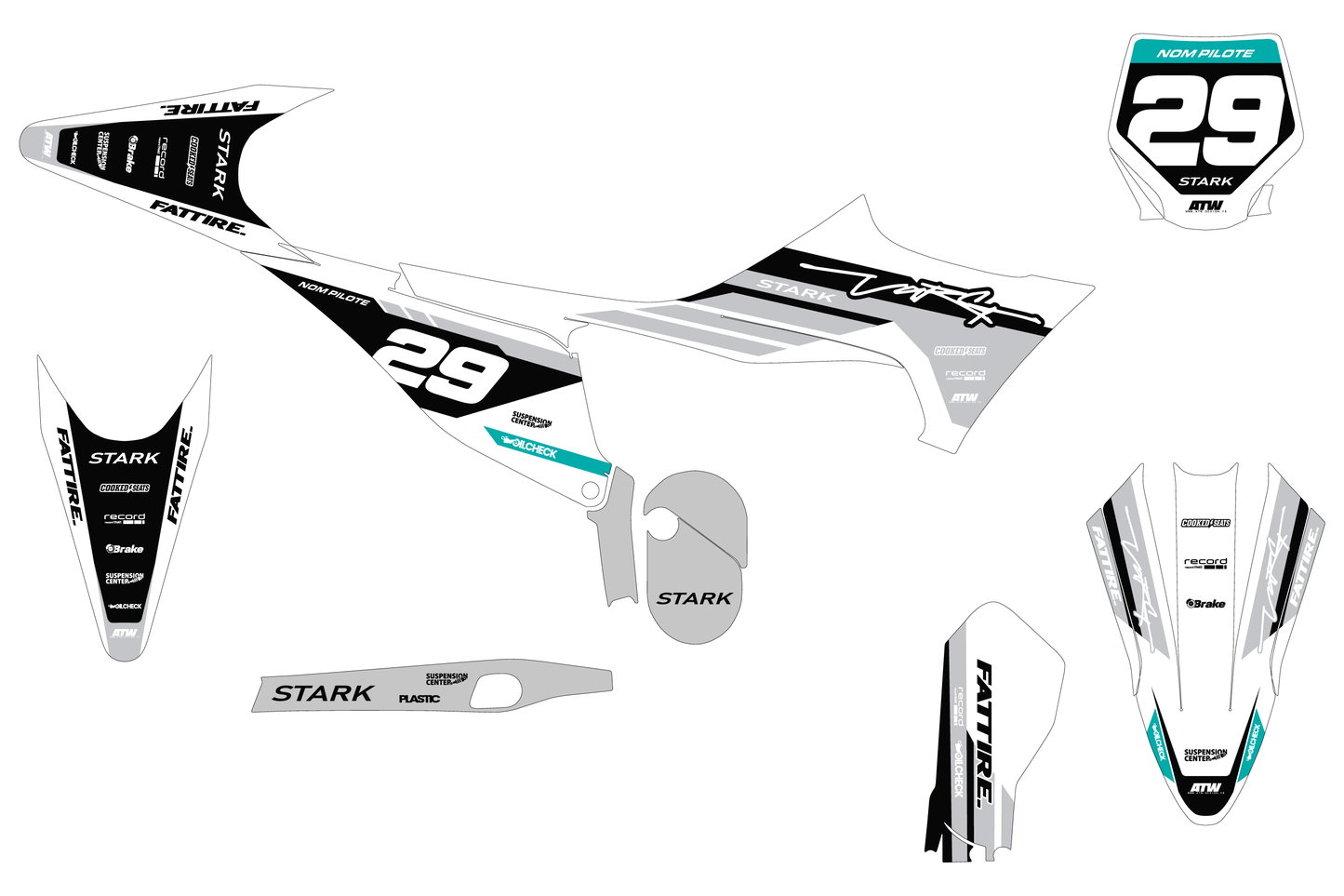 KTM 50 SX motocross graphics kit - Cutz Orange
